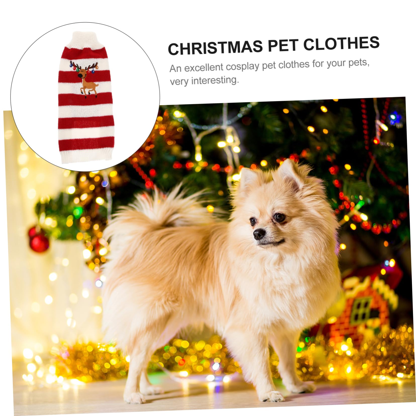 FRCOLOR Suéter de Punto para Perro Disfraz de Invierno Ropa Navideña para Mascotas Rojo para Cachorros
