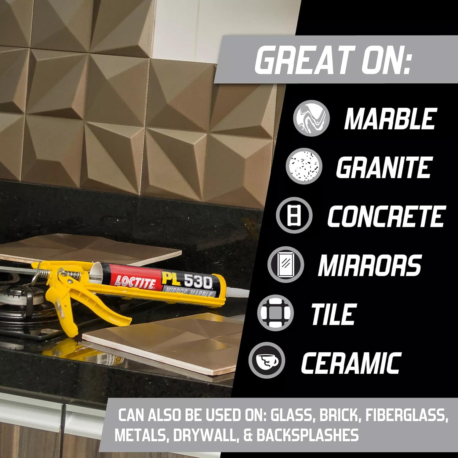 Loctite PL 530 Mirror, Marble and Granite Construction Adhesive, 10 Ounce