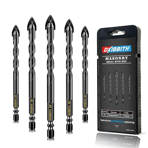 Miniatura 12 de 5 piezas de brocas de mampostería para concreto, brocas para azulejos, ladrillo, vidrio, plástico, madera, punta de carburo de tungsteno, vástago