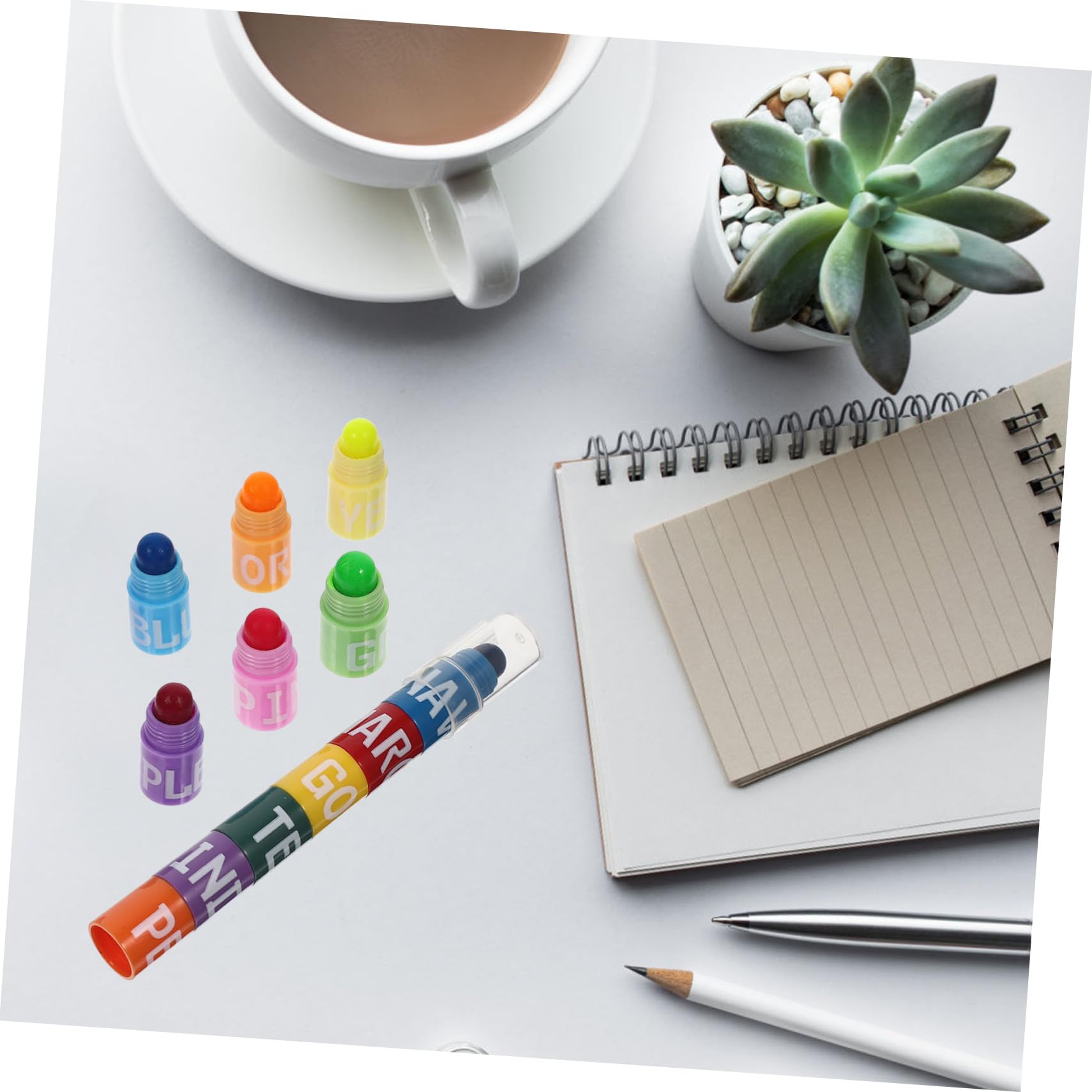 NUOBESTY Lot De 6 Surligneurs De Couleurs Assorties Pour Étudiants Et Adultes Outils De Prise De Notes