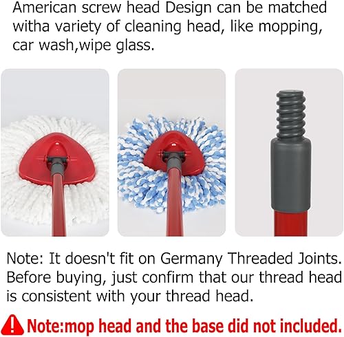 Miniatura 2 de Paquete de 2 asas de repuesto para trapeador giratorio, palo de trapeador compatible con trapeador giratorio O-Cedar, palo de repuesto de mango de