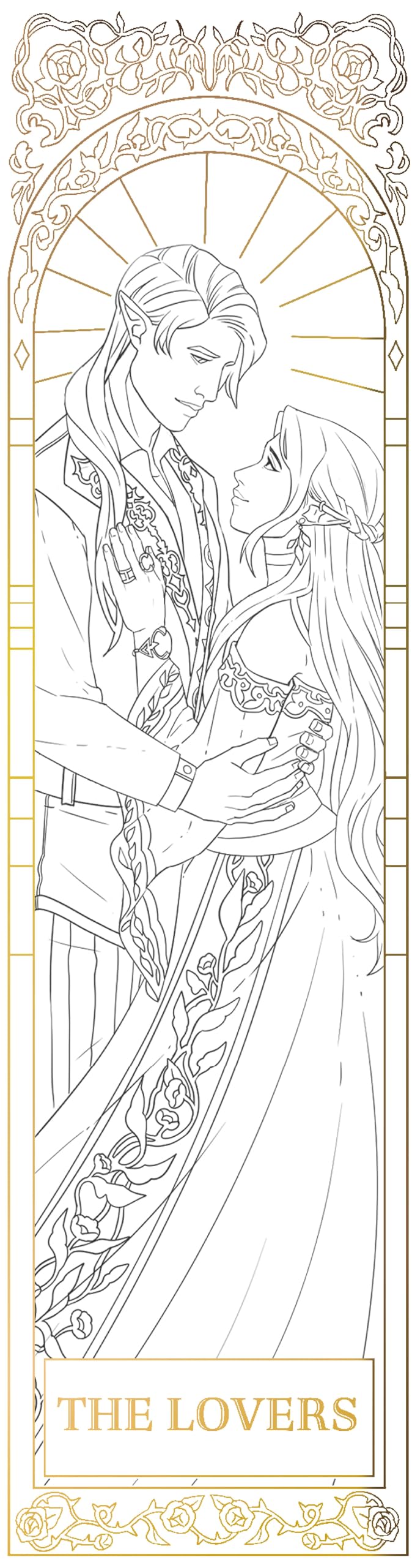 Fae Lovers: Marque-pages à colorier romantasy