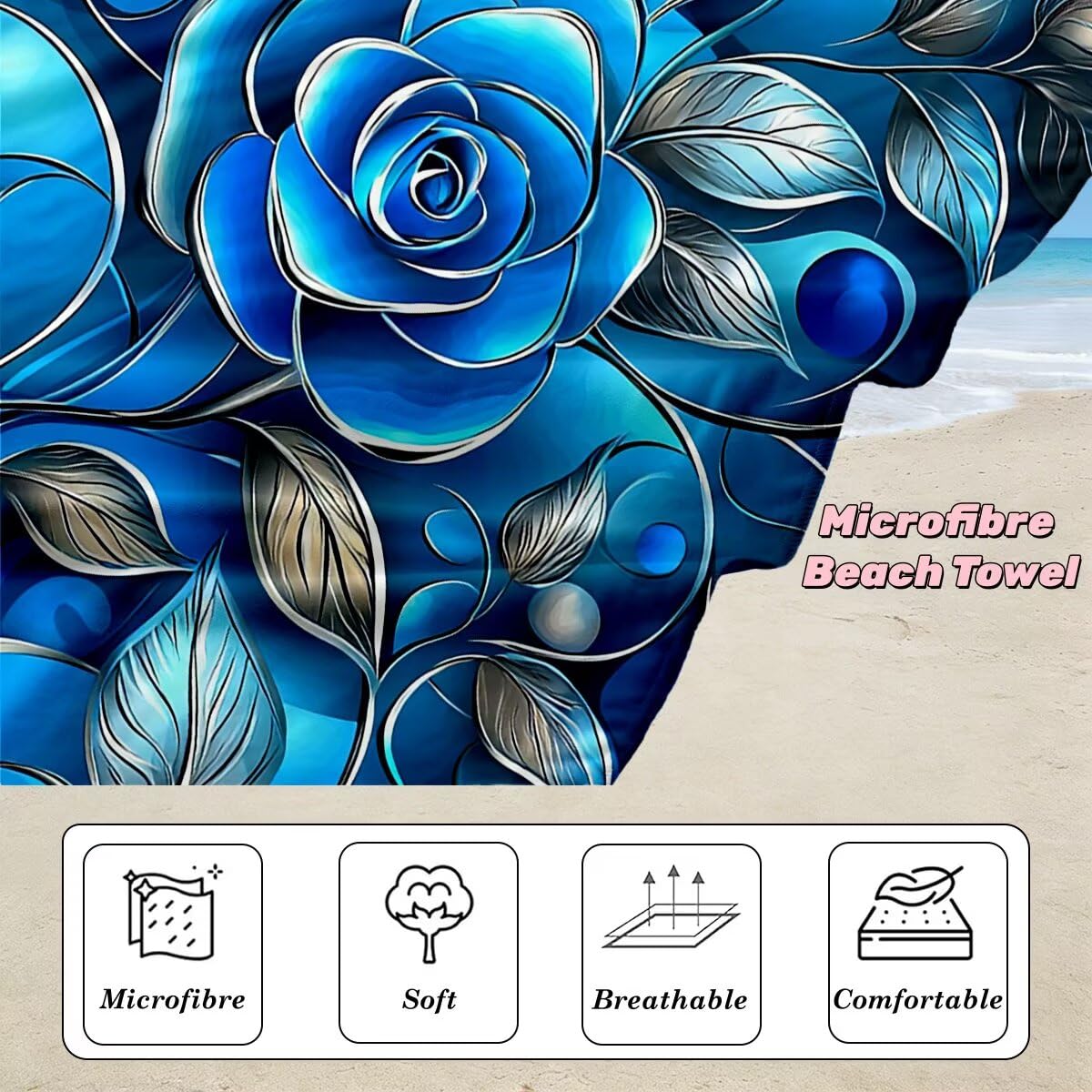 Toalla Playa 90x200 cm, Toalla Gimnasio Microfibra Secado Rapido, Juego de 2 Antiarena Toallas de Playa, Ligera Compacta Toallas Microfibra Grande para Viaje, Regalo Hombre Regalo Mujer (Rosa) -4259