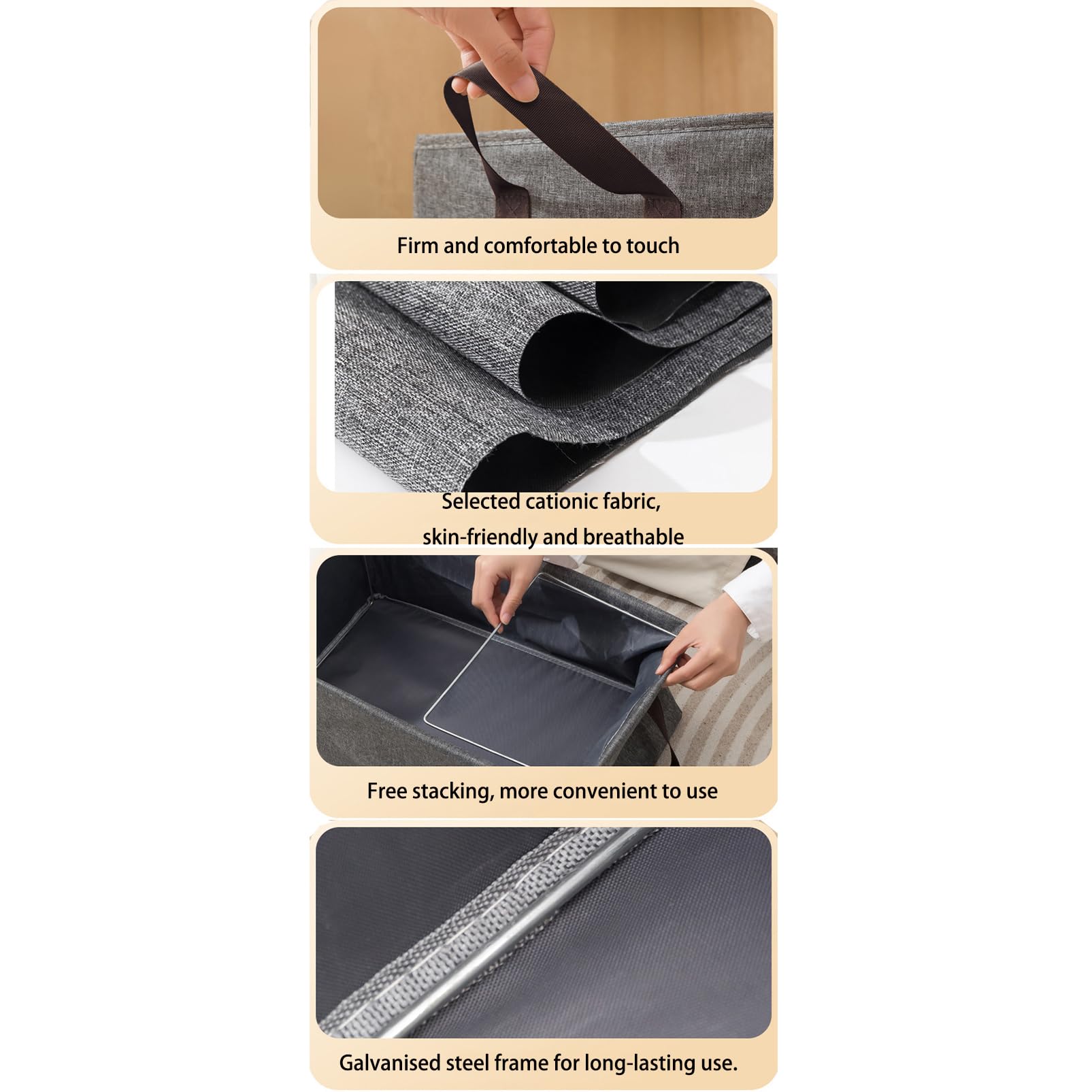 Cajón Organizador Plegable, Caja de Almacenamiento de Tela, Contenedores de Tela de Cubo, Cestas para Camisetas, Bragas, Ropa Interior, Ropa de Bebé para Guardería