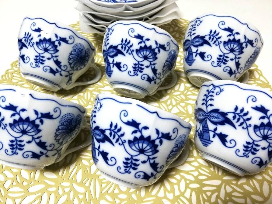 チェコ　カールスバード　ブルーオニオン　コーヒー・ティーセット　ボヘミア m60185833987_1.jpg?1716095181