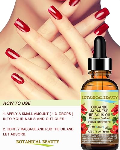 Miniatura 7 de Botanical Beauty ACEITE DE HIBISCUS Orgánico (Hibiscus Sabdariffa) JAPONÉS 100 Pura Virgen Natural Sin Refinar Prensado en Frío Antienvejecimiento,