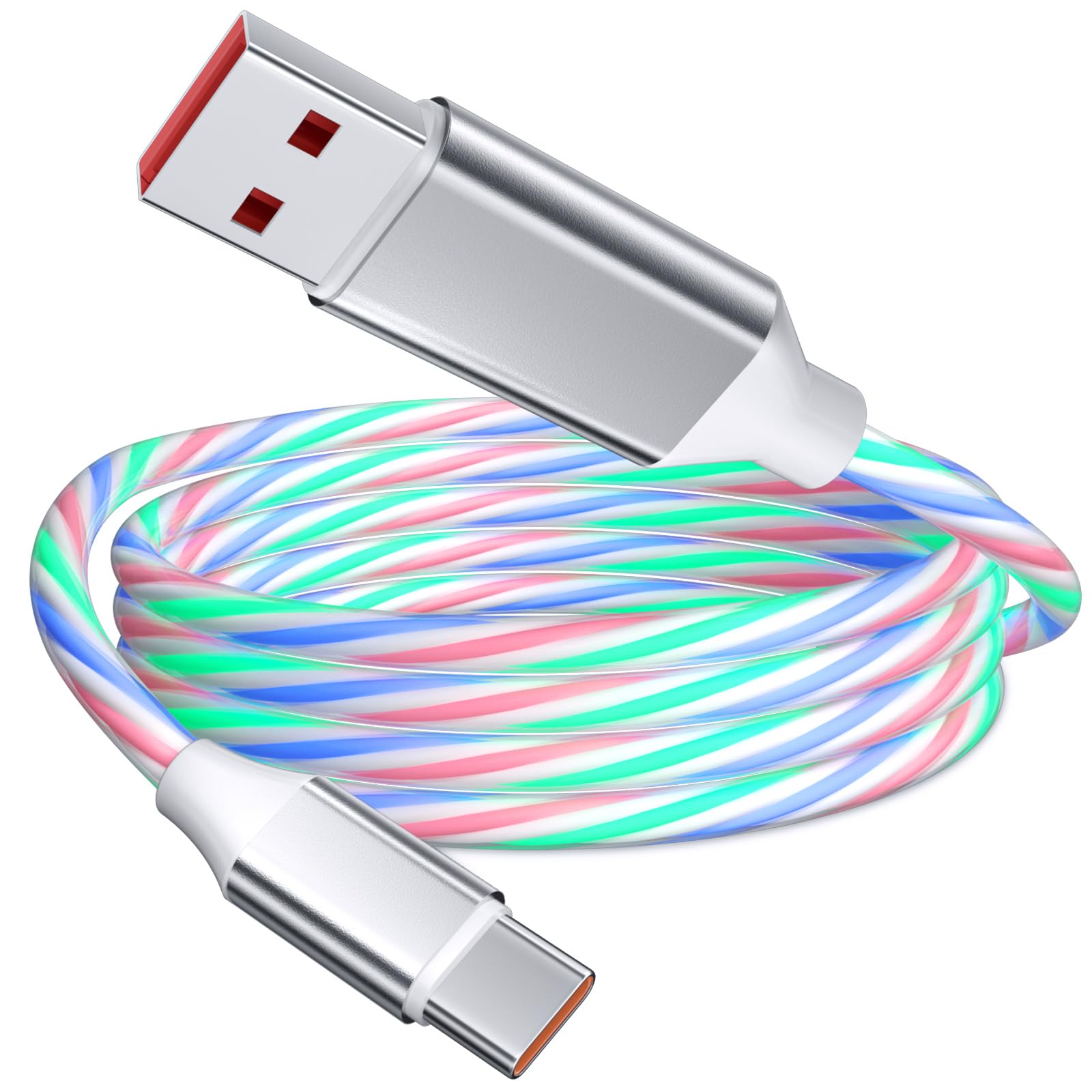 USB C Cable 1M 120W Turbo Charging Cable for Redmi Note 14 13 Pro,USB A to Type C Fast Charging Cord LED Light Up Charging Cord for Mi 15 14T 13T 12 11T POCO X7 F7 X6 F5 Redmi Note 14S 12 11 Mi Pad 7