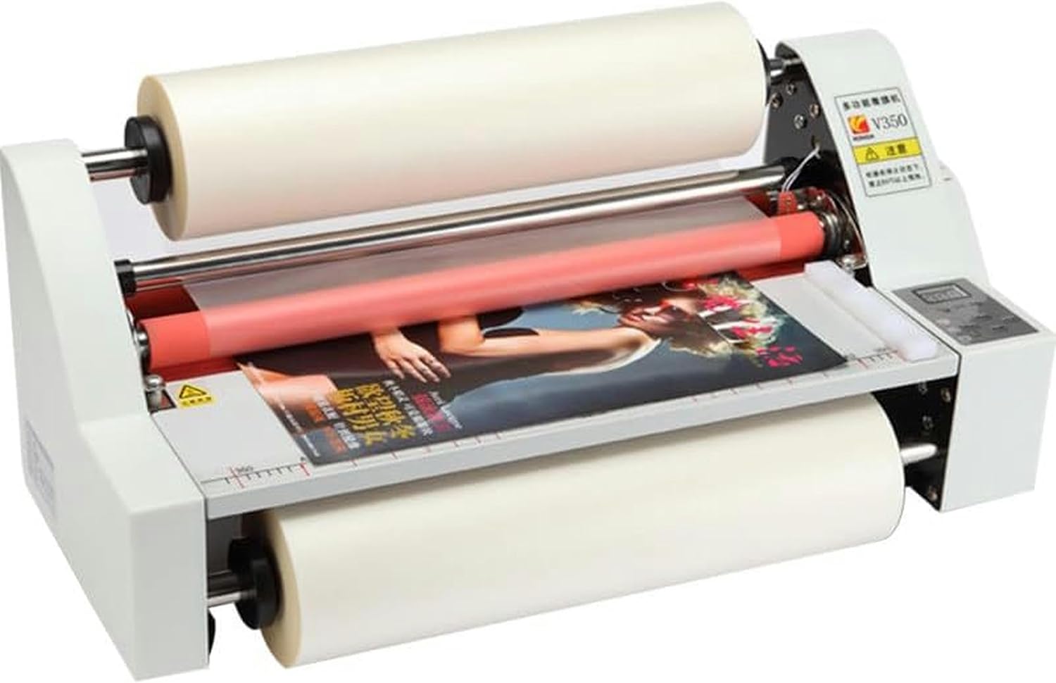 Hot Cold Roll Laminator, Electric Digital Control Thermal Hot/Cold Roll Laminator Laminating Machine, for School Office Commercial Use~/
