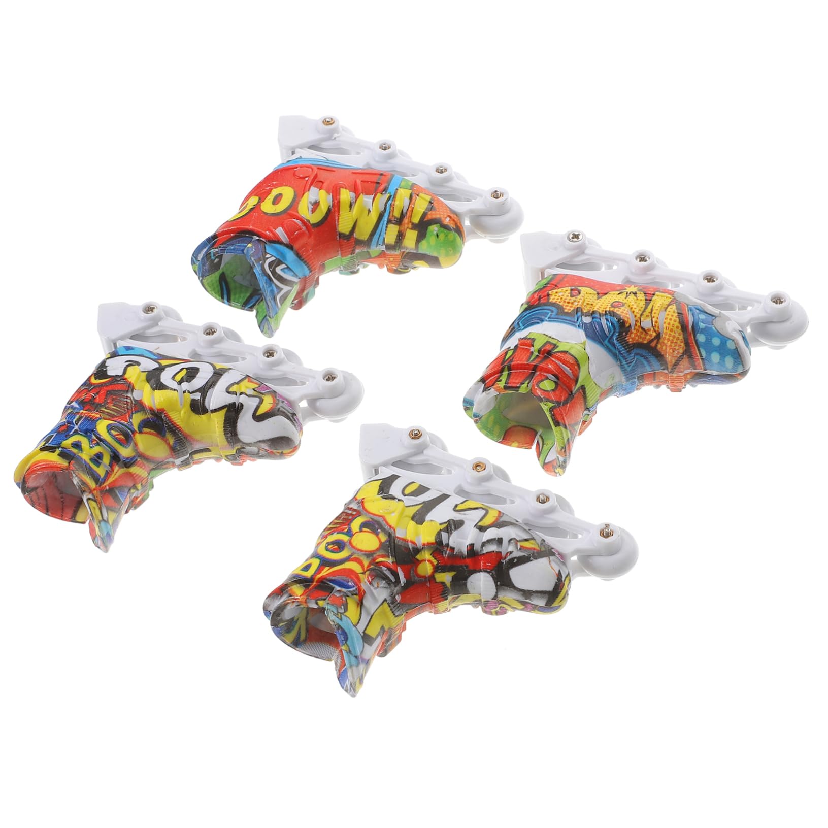 ifundom 2 Paar Fingerrollschuhe aus Kunststoff Realistisches Fingerskatel Spielzeug zur Fingerbeweglichkeit und Stressabbau Spielzeug für Schreibtisch Zufälliger Stil