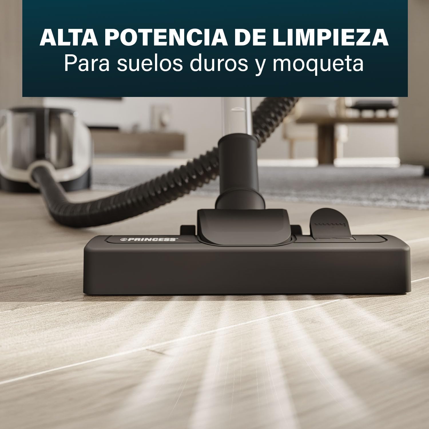 Princess Cyclone Storm Aspirador sin bolsa, 4 litros de capacidad, motor de 700 W con tecnología multiciclón, 8 m de cable, filtro HEPA, cepillo combinado para alfombras y suelos duros, 335080