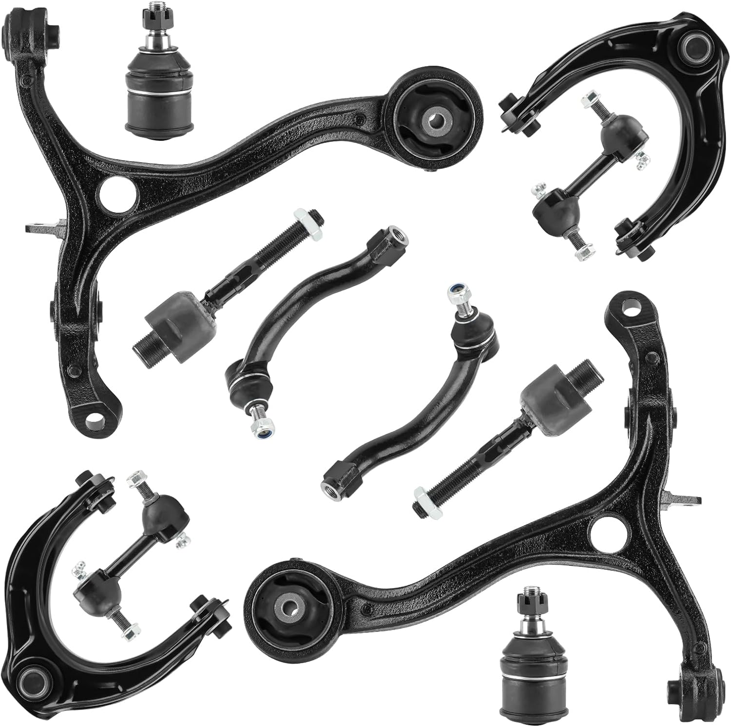 front upper lower control arms w/ball joints sway bar end links tie rods suspension kits for honda accord 2008 2009 2010 2011 2012 (12pc)