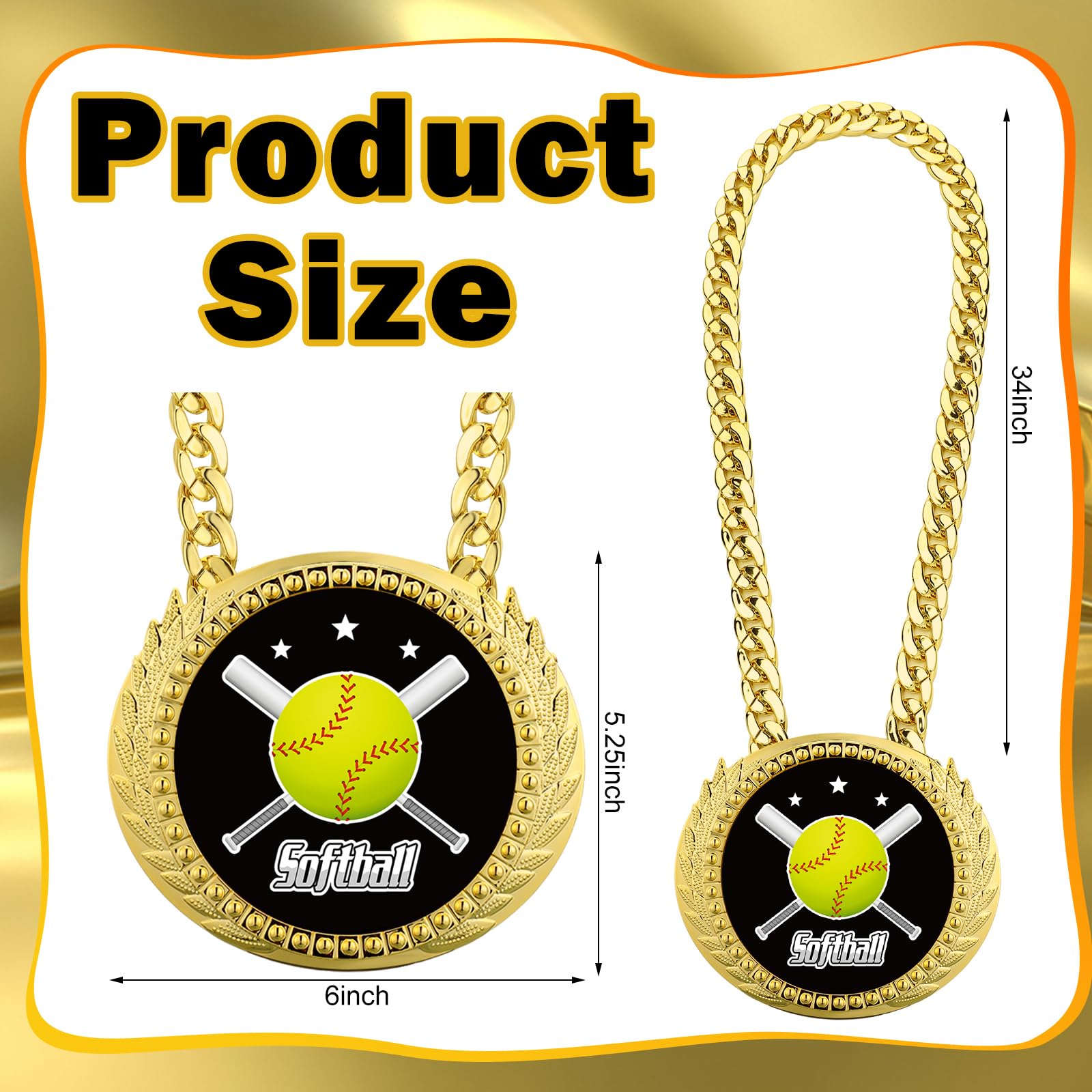 Snapklik.com : Tondiamo Sports MVP Turnover Chain Medal 6" Big Gold ...