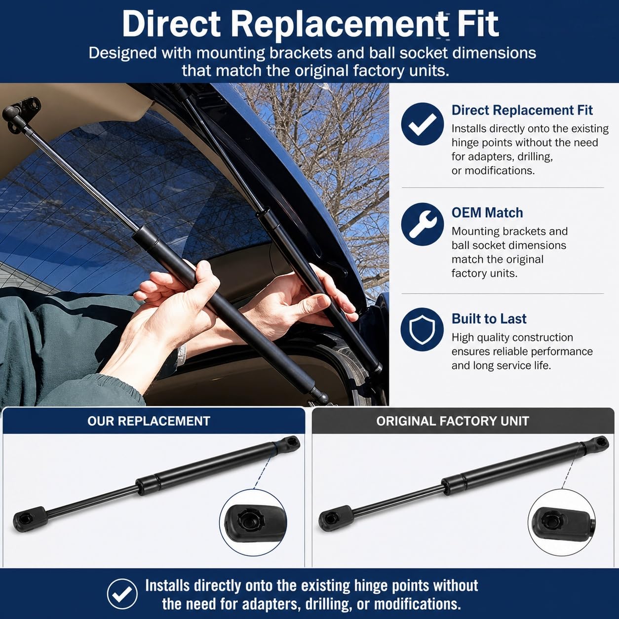 Vérin Hydraulique de Coffre pour Ford S-Max (CJ,WA6) 2015-2018