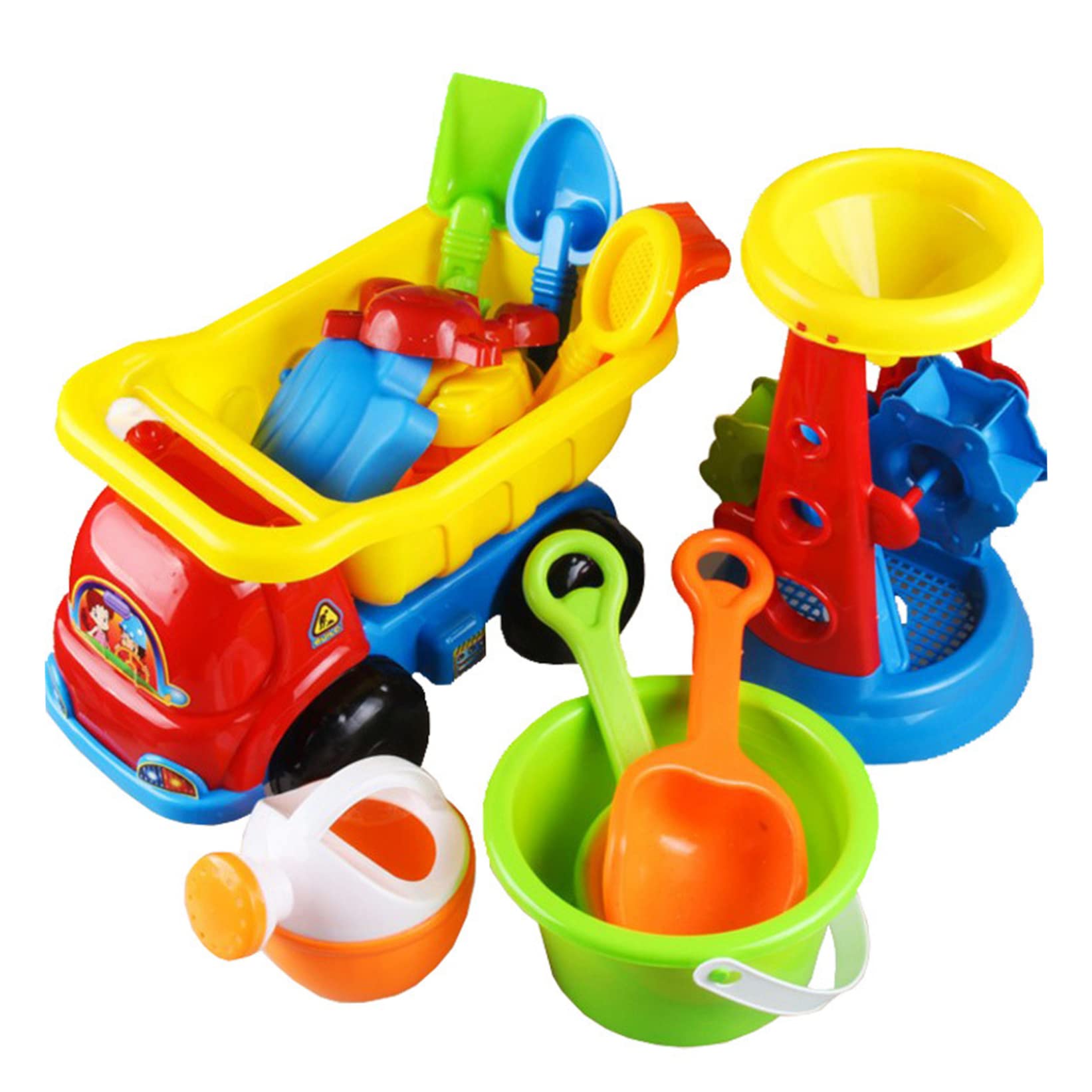 Tapallmy Sand Toys for 4-6 Kids 14PCS Sand Pit Toys Safe Plastic and Water Waterproof Cute Sandbox (Random Color)