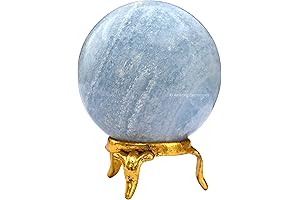 Blue Calcite Crystal Ball with Stand: Awaken Restful Slumbers