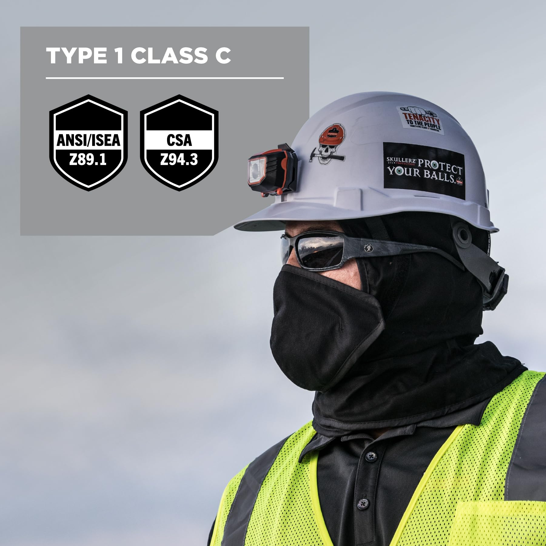 Casco Duro, Estilo Gorra, suspensión de trinquete, Clase E, Ergodyne Skullerz 8970