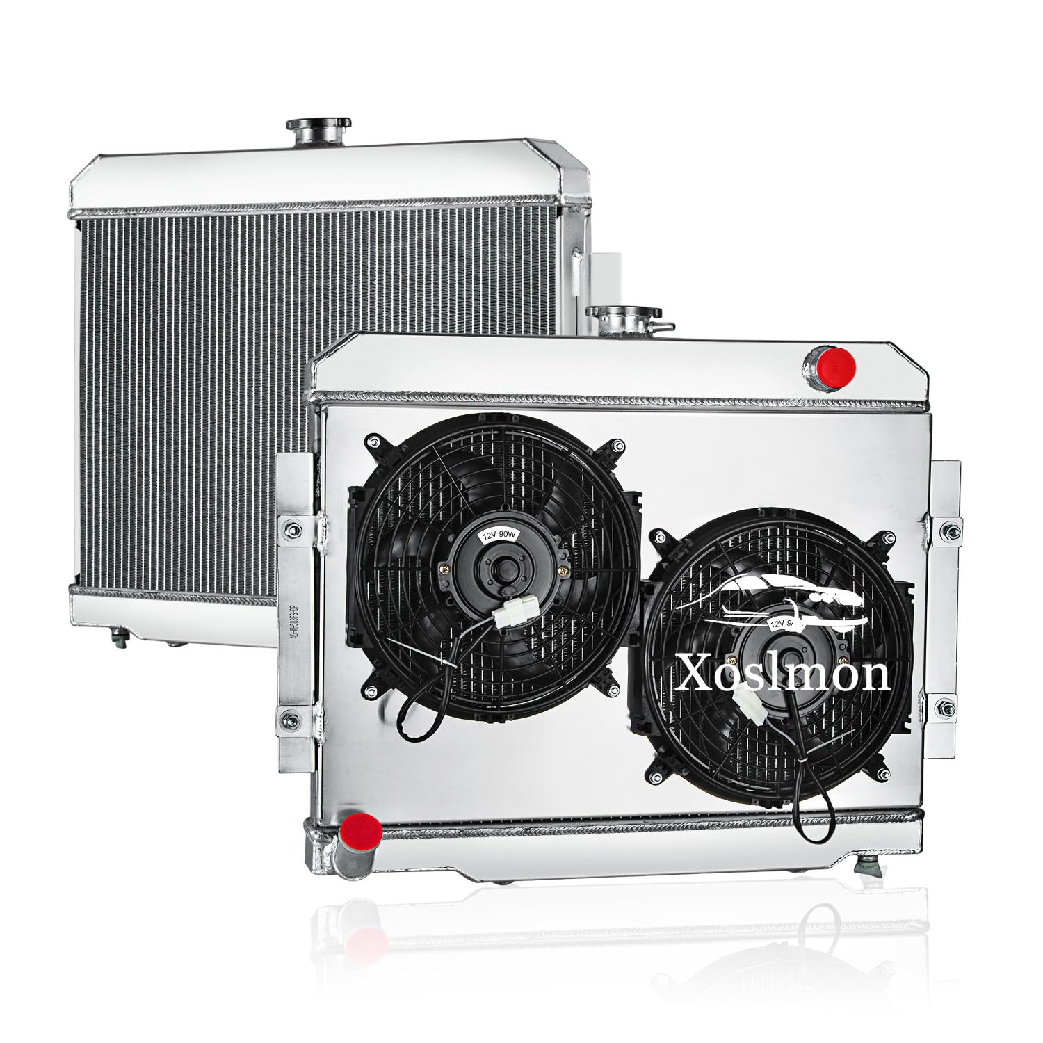 4 Row Aluminum Radiator Shroud+Fan For 1972-1986 Jeep CJ5 CJ6 CJ7 Scrambler 2.2L 2.5L 3.8L 4.2L 4.6L 5.0L L4 L6 V8 GAS Radiators 1973 1976 1979 1983