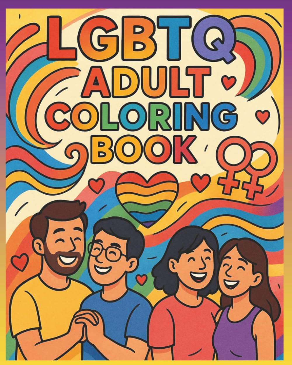 LGBTQ ADULT COLORING BOOK: Spreading Love & Showing Pride Love Wins