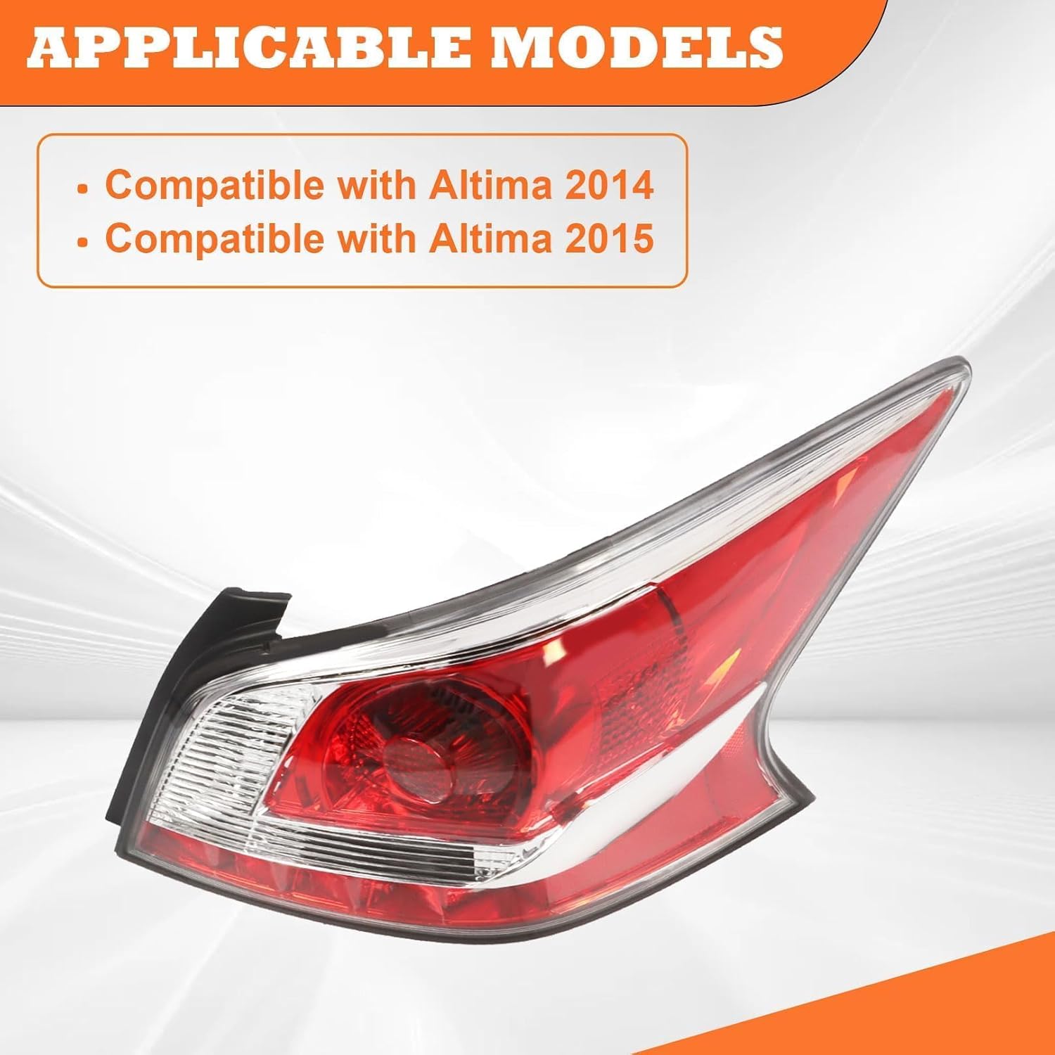 Passenger Side Halogen Tail Light Assembly Compatible with 2013 2014 2015 Altima 4-Door Sedan Rear Light Tail Lamp 265509HM0A NI2801203 (Right)