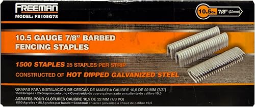 Miniatura 7 de Freeman FS105G78 - Grapas de valla de púas de calibre 10.5 de 78 pulgadas (1500 unidades)