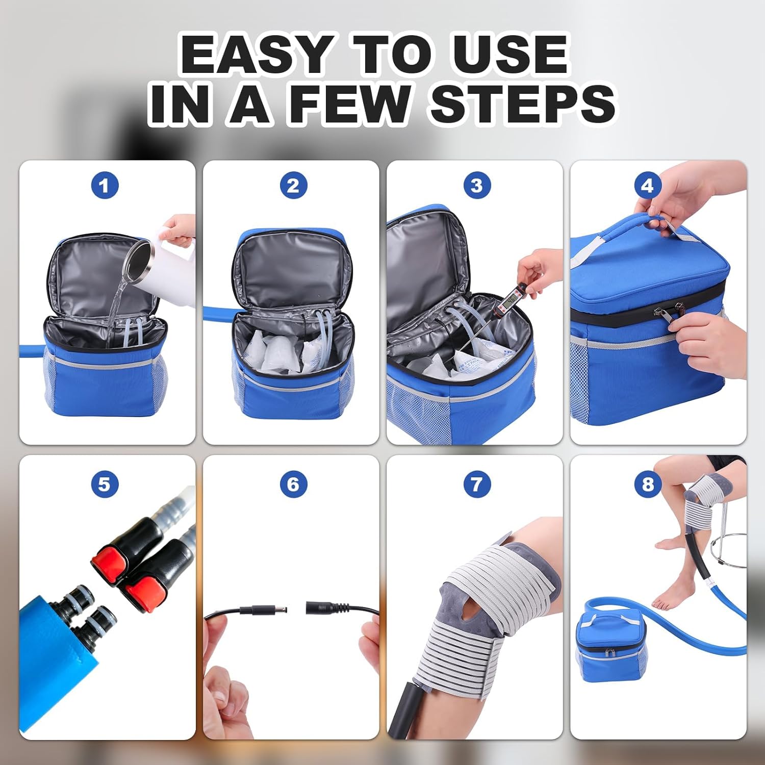 Medical Cold Therapy System Ice Machine Cryotherapy Freeze Kit with Universal Pad for Pain Relief Knee Shoulder Ankle Back Hip Leg Injury Recovery (L)