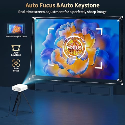 Miniatura 4 de Proyector 4K de 2100 Ansi con WIFI y Bluetooth, proyector de cine al aire libre, enfoque automático, ARC, audio DoIby, PPT, proyector de cine en