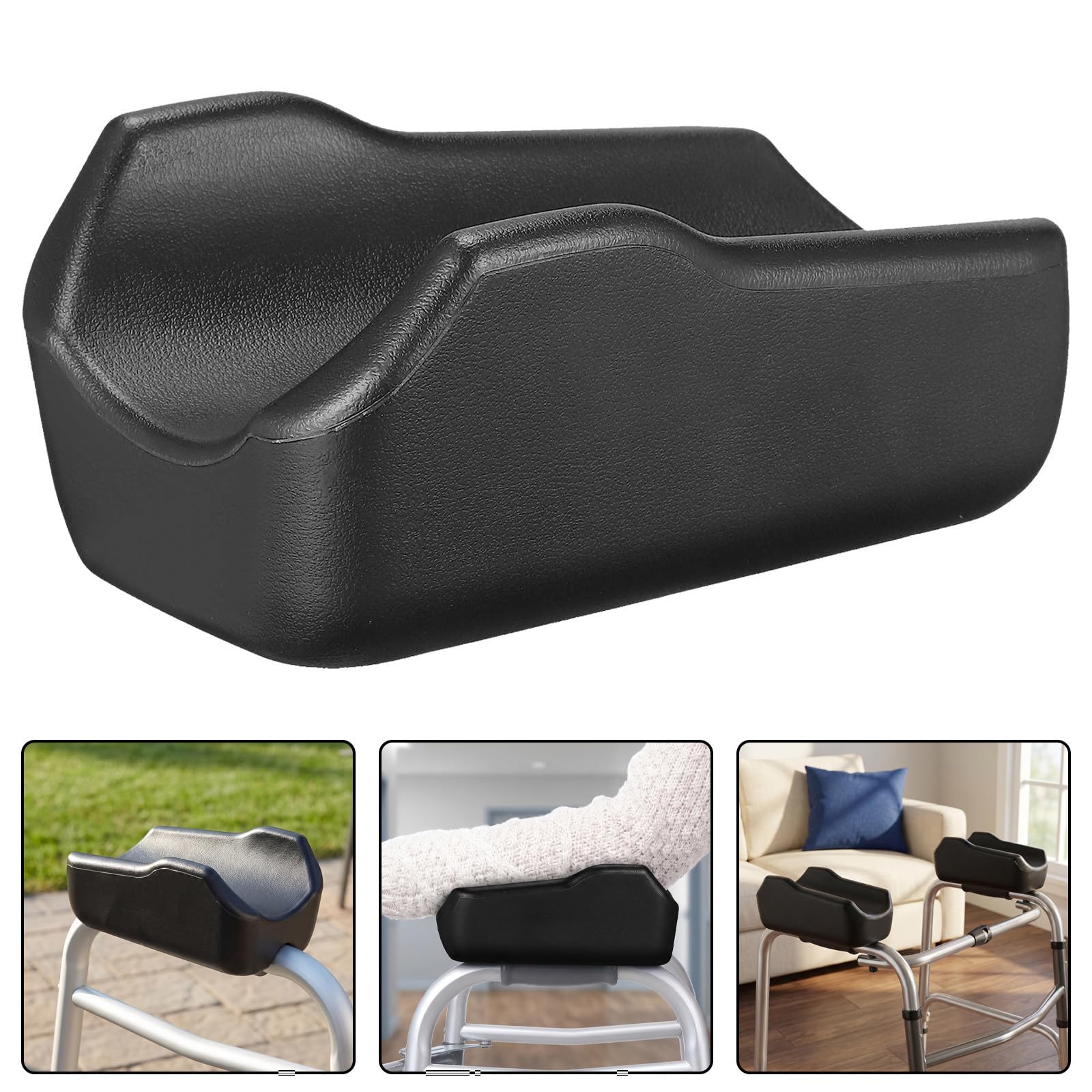 YARNOW Cuscinetti Bracciolo per Rollator e Deambulatore Verticale, Nero Pu