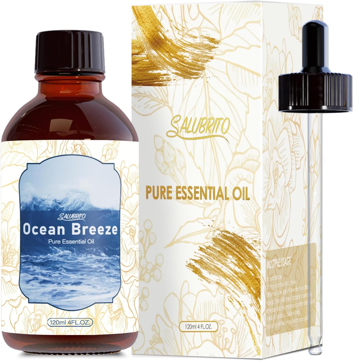 SALUBRITO Ocean Breeze Essential Oil, 4 Fl.Oz (120ml) Pure
