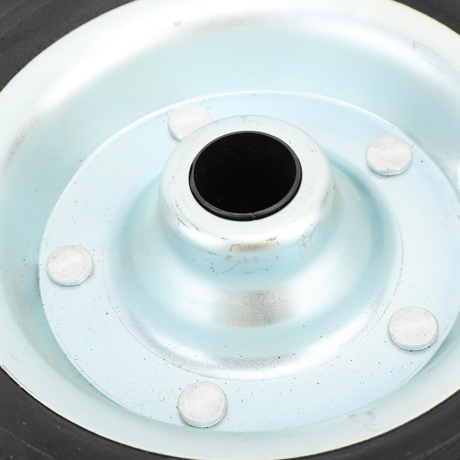 Ausla Sostituzione della Ruota in Gomma del Martinetto per Rimorchio, capacità di 500 kg, Ruota 48 Mm con Foro Centrale 20,3 Mm, Lunghezza del Bordo di 200 Mm per Ruota del