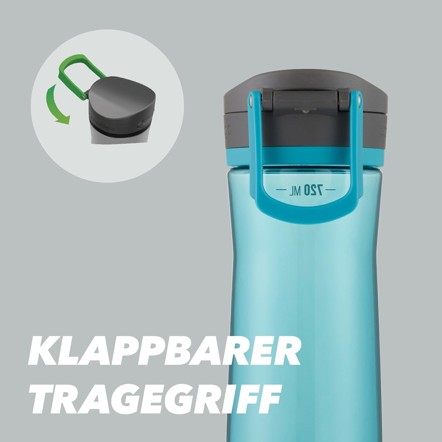 Contigo Jackson drinks bottle, large BPA-free water bottle, 100% leakproof and dishwasher safe, outdoor sports bottle, for cycling, jogging, hiking, work and school, 720 ml