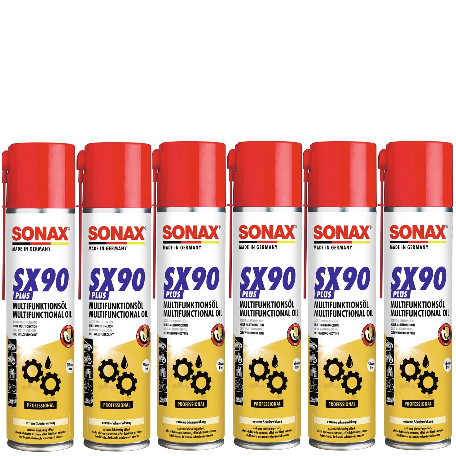 SONAX 6X SX90 Multifunktionsöl (400 ml) Multifunktionsöl für alle Zwecke wie Rostlöser, Schmiermittel, Korrosionsschutz & Kriechöl| Art-Nr. 04743001