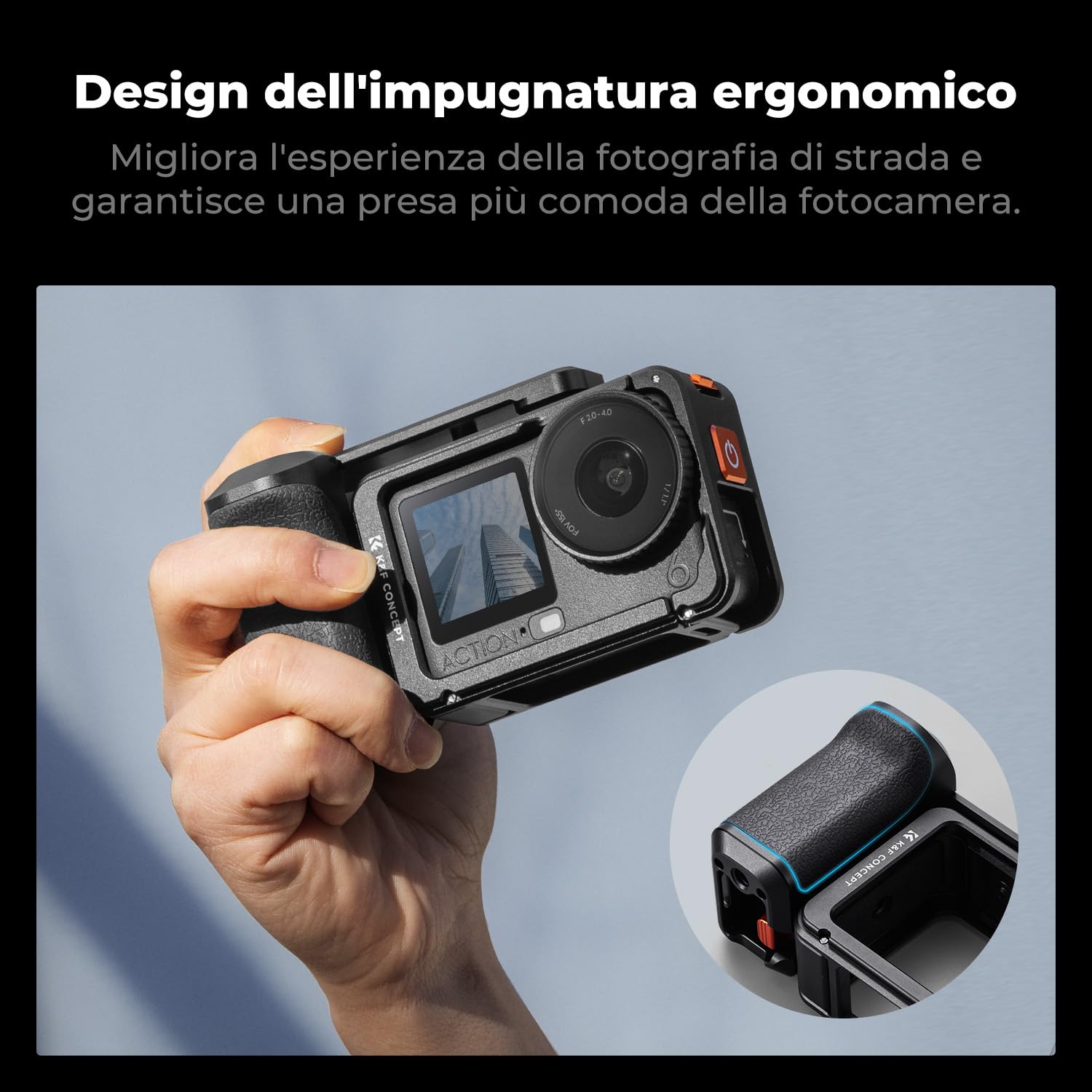 K&F CONCEPT Cesta per Azione DJI con Grip e Triggers - Dettaglio