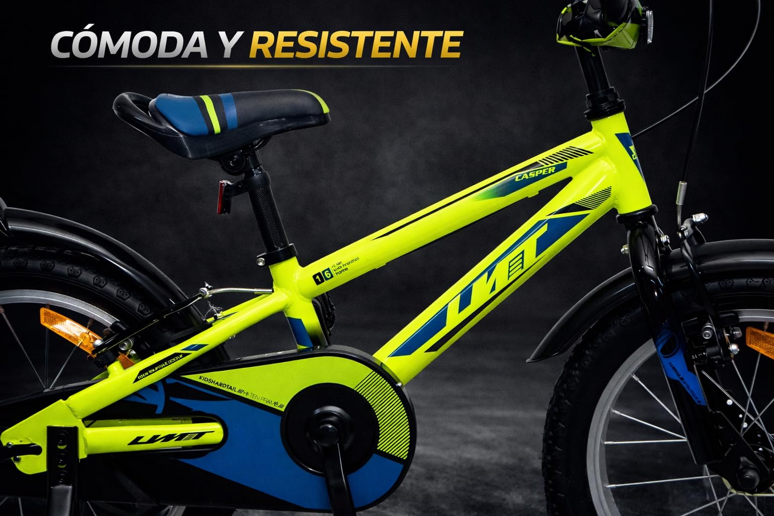 Bicicleta 16 Pulgadas niño | Bicicleta niño 5-7 años + Frenos V-Break + Estabilizadores + Cuadro Acero | Segura y Resistente