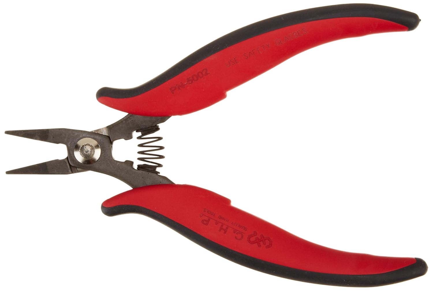 Hakko CHP PN-5002 Heavy-Duty Short-Nose Pliers, Pointed Nose, Smooth Jaws, 20mm Jaw Length, 2mm Nose Width, 5mm Thick Steel