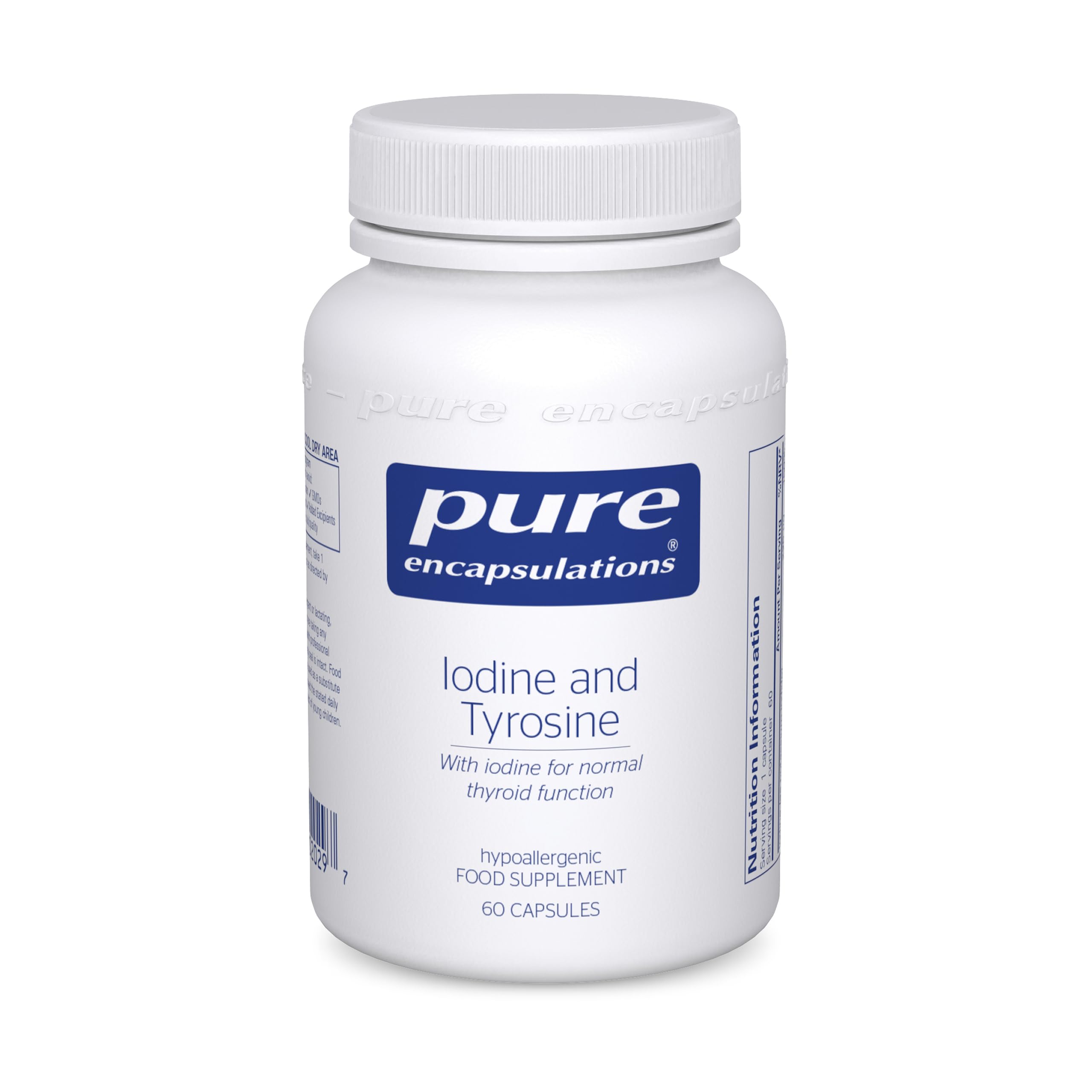 Iodine and tyrosine - Trace Element and Amino Acid - Supplement for Thyroid Function and Hormone Production - 60 Capsules