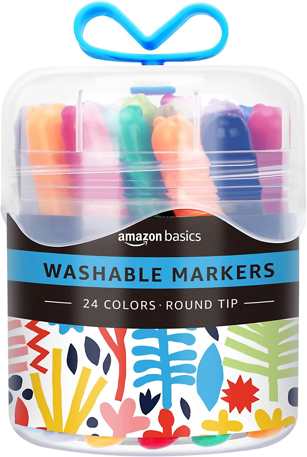 - Amazon Basics Washable Markers for Kids, Round Tip Assorted Colors, Non-Toxic Drawing and Coloring School Supplies, Arts & Crafts, Pack of 24