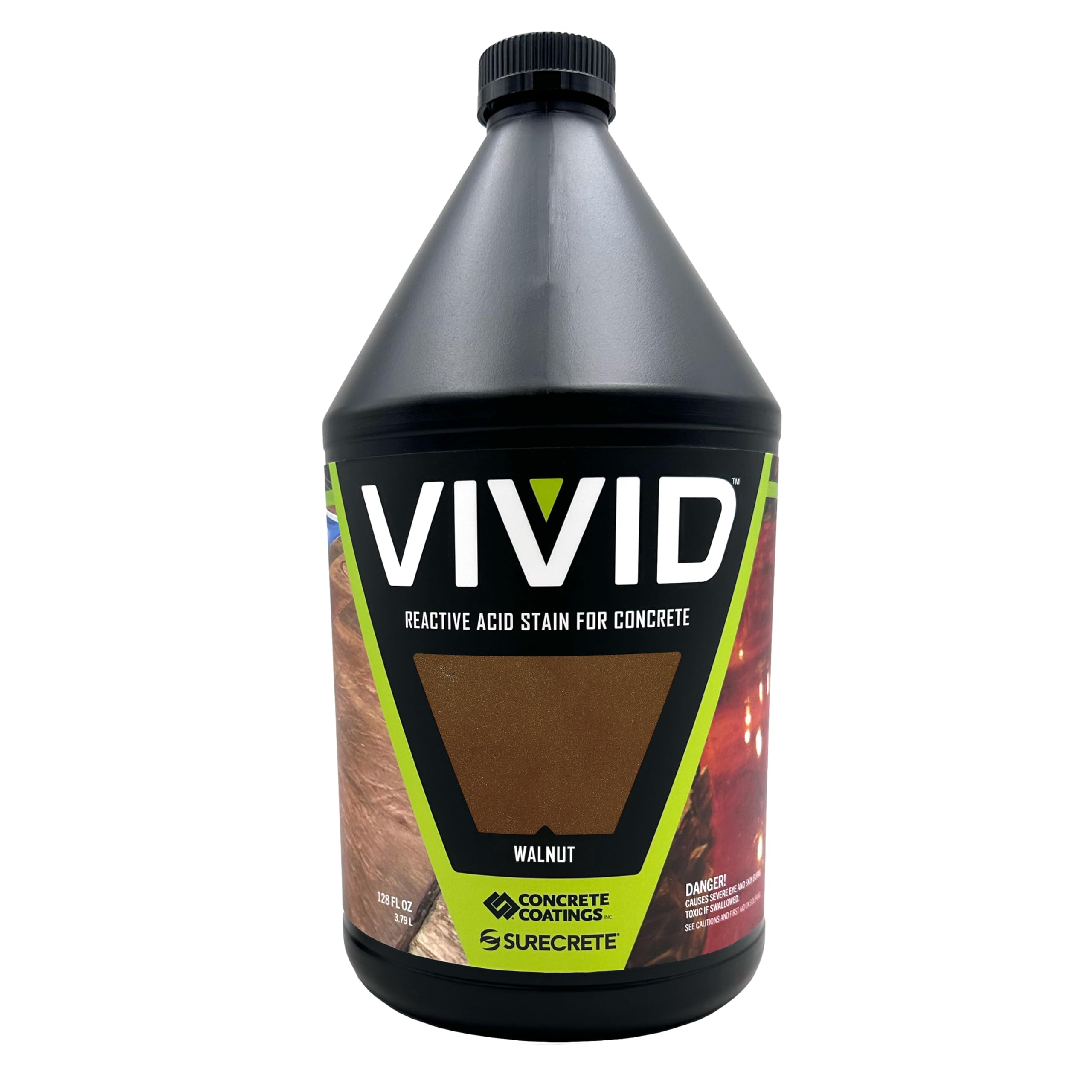 CC Concrete Coatings Vivid Acid Stain for Concrete | Walnut | 1-Gallon