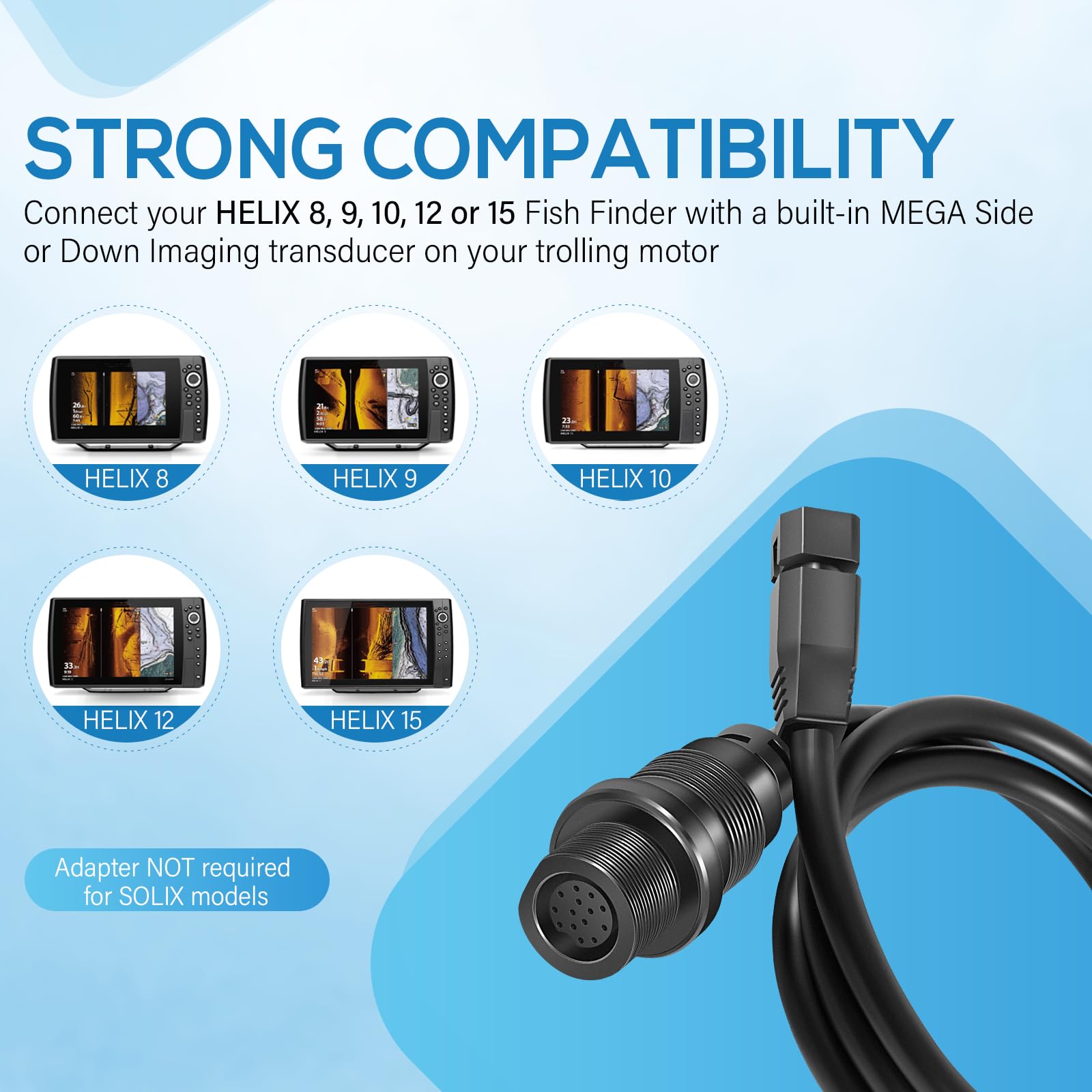 Bonbo 1852088 MKR-MI-1 Cavo adattatore compatibile con Humminbird Helix 8, 9, 10, 12 o 15 Fish Finder, 76,2 cm