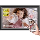 64GB 15.6" Frameo Digital Picture Frame WiFi, Large Electronic Photo Frames 1920 x 1080 IPS FHD Touch Screen, Send Photos from Your Phone from Anywhere, Best Gifts for Parents and Grandparents