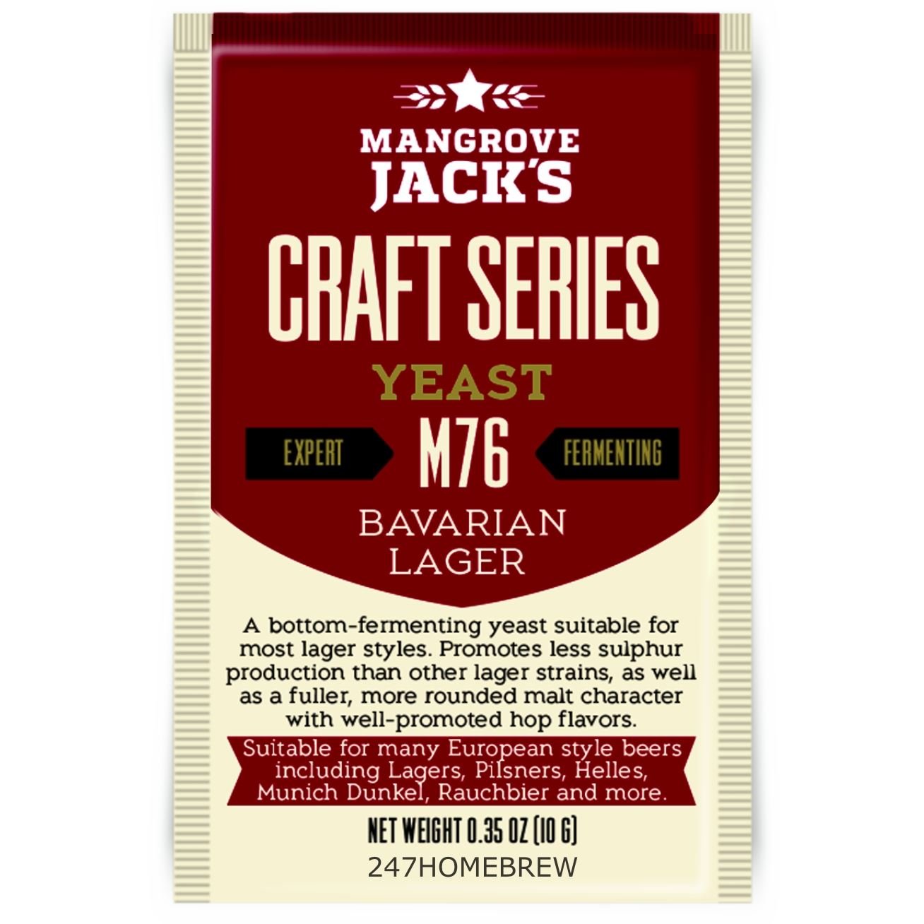 10x Mangrove Jack’s Craft Series Yeast M76 Bavarian Lager (10g)