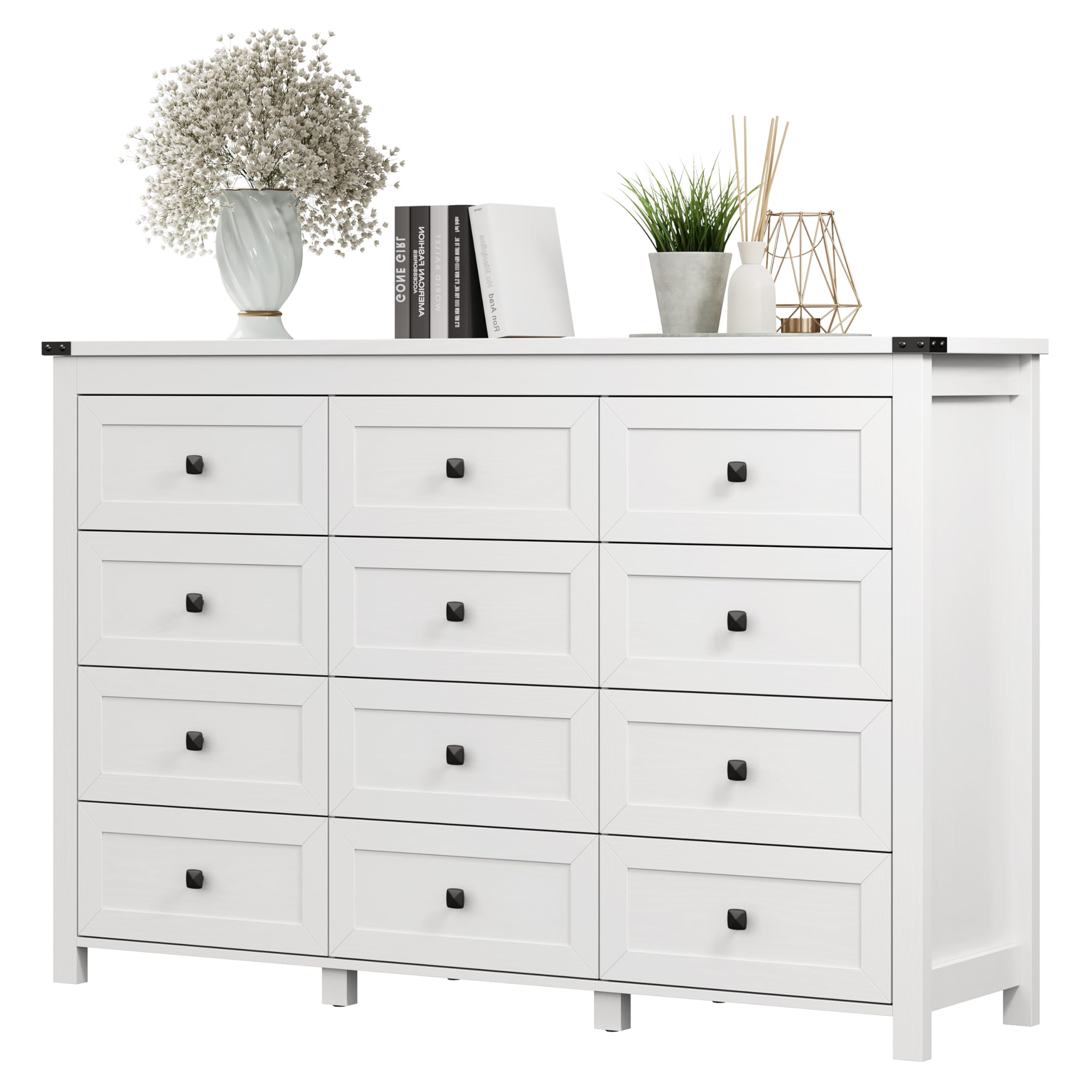 Xixini 59.1 Inch Wide 12-Drawer Farmhouse Dresser