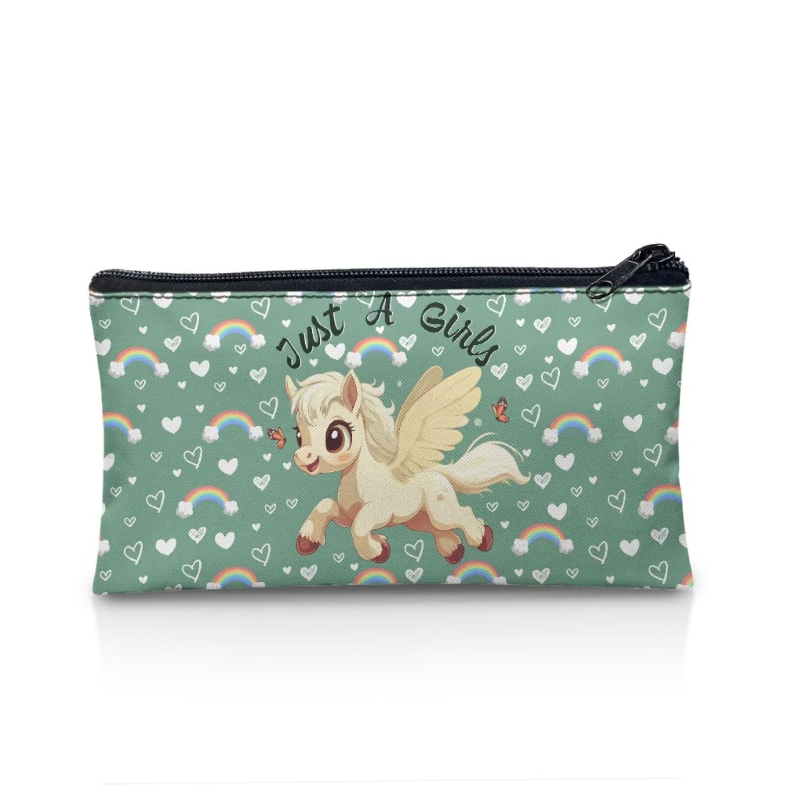 UOIMAG Horse Pencil Case for Girls Cute Pencil Pouch Slim Stationery Supplies for Back to School Kids