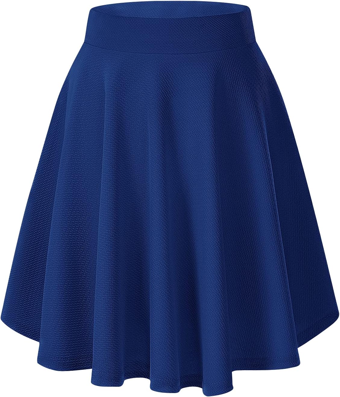 Urban CoCo Women's Basic Midi Skirt Versatile Stretchy Flared Casual High Waisted Skirt - Image 2