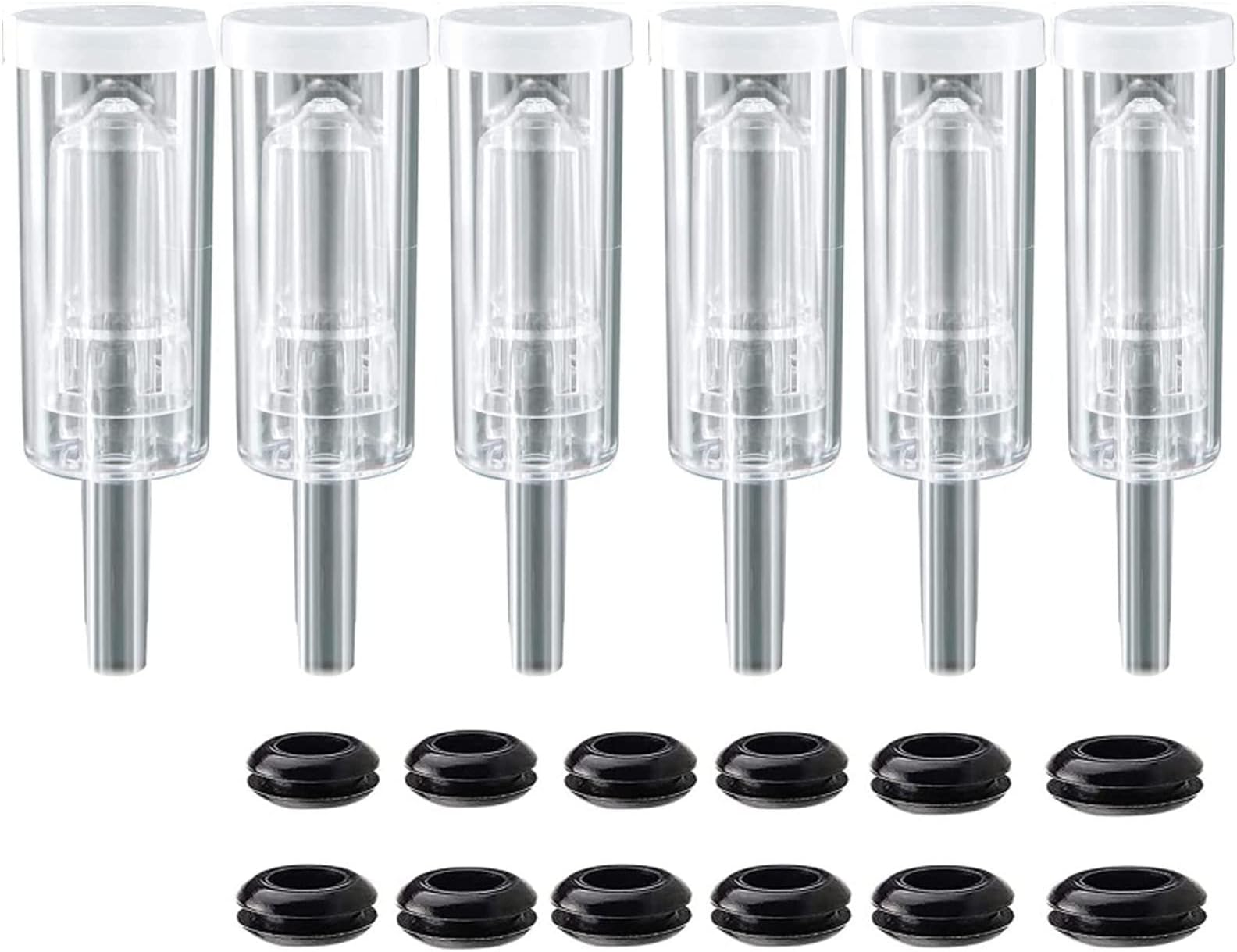 3-Piece Airlock with 12PCS Silicone Grommets 6 Pack,Fermentation Airlock High Transparency, Brewing Airlock Kit Preserving, Brewing, Making Wine, Fermenting Sauerkraut, Kimchi