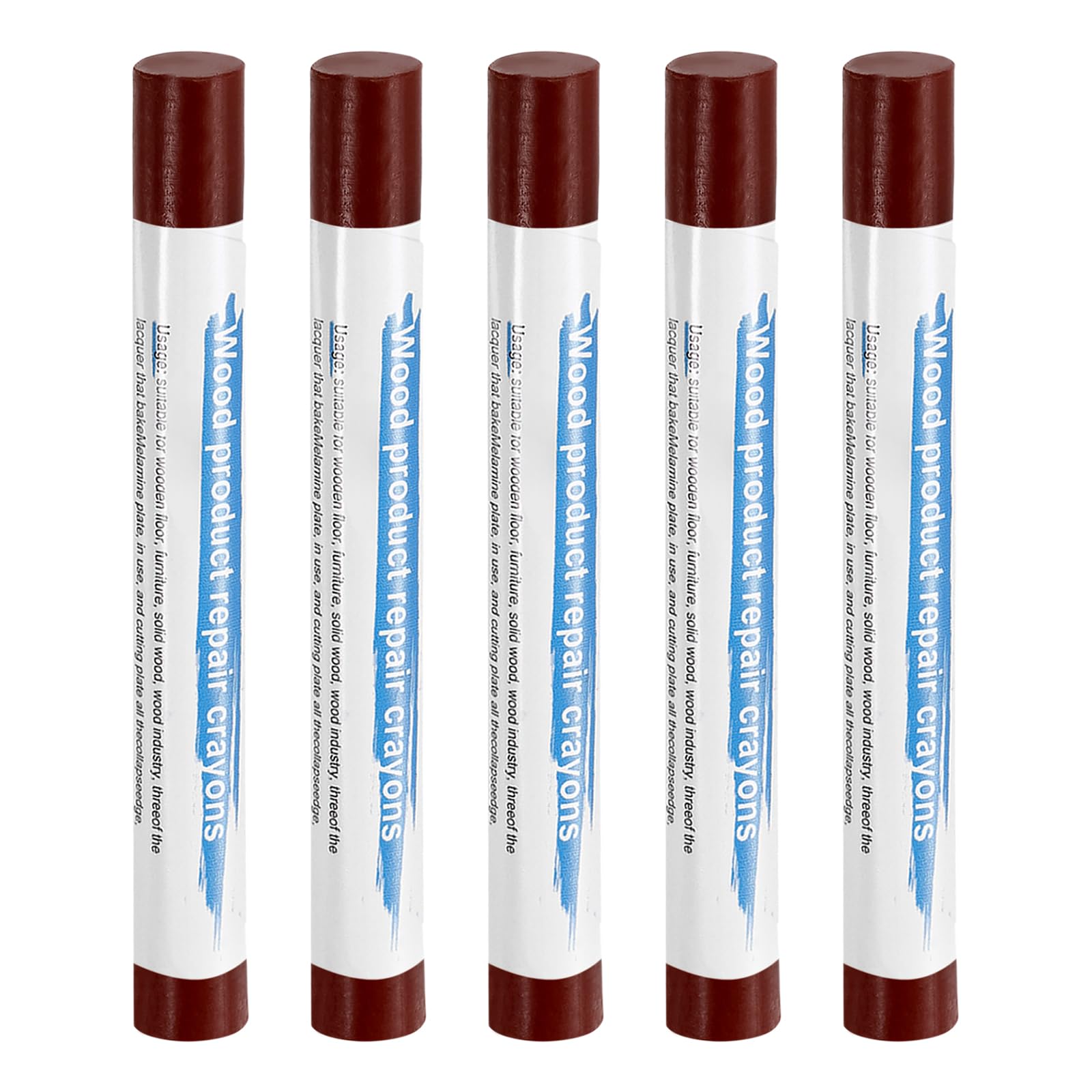 sourcing map 5pcs Wood Filler Sticks Wooden Wax Touch Up Furniture Repair Crayons for Scratch Hole Wood, Brown Mahogany