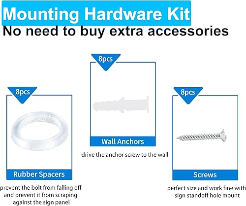 Miniatura 4 de Tornillos de separación para acrílico de 1 x 2 pulgadas, soportes de pared de acero inoxidable para colgar marcos de fotos acrílicos, paquete de 8