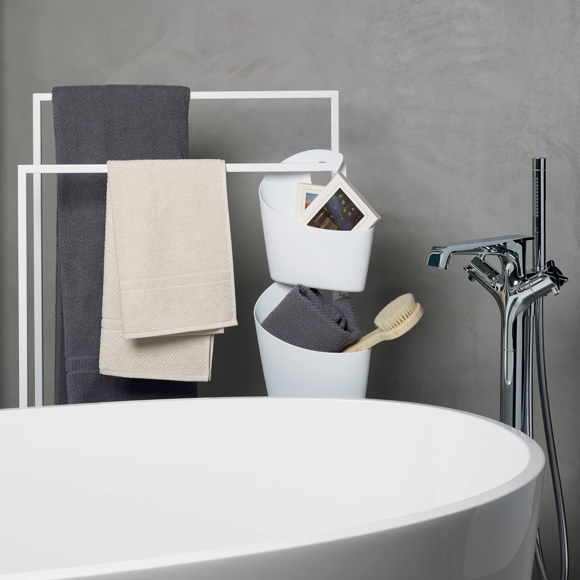 Spirella Sydney polypropylene basket, bathroom accessories, Polypropylene, White, 19.5 x 17.5 x 6.5 cm - Image 2