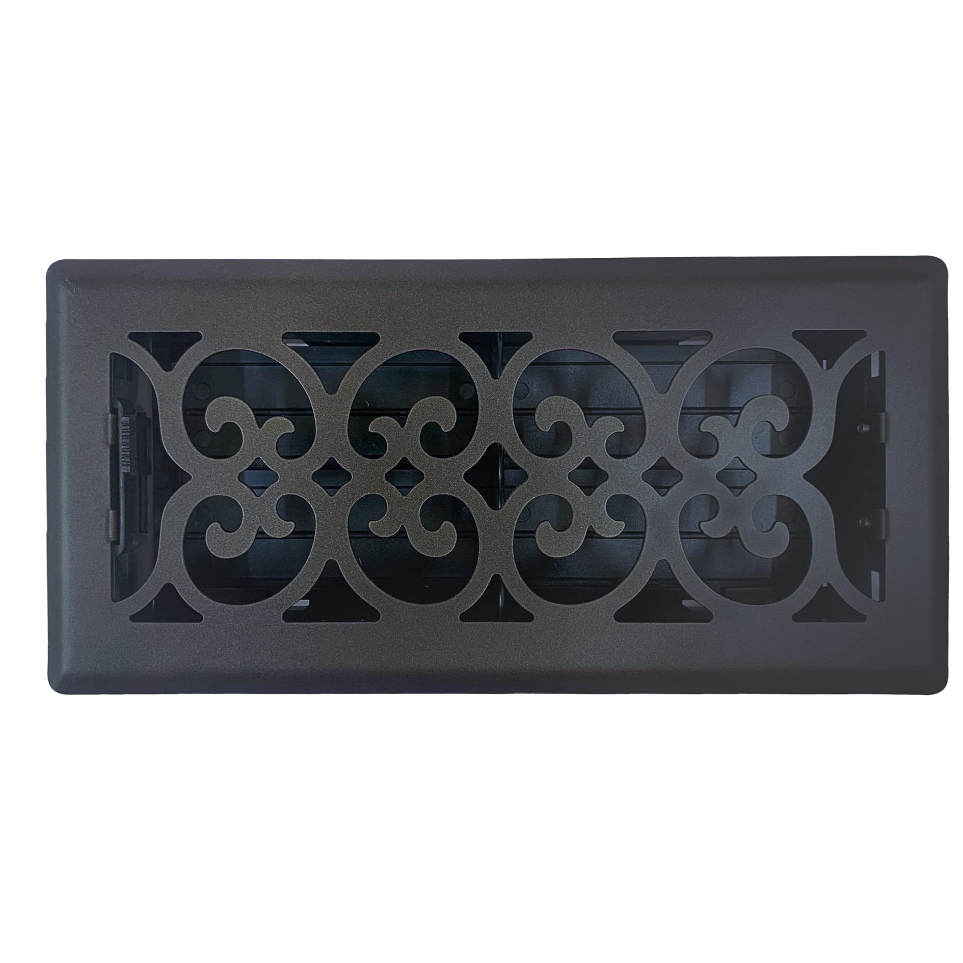 Sierra Grates 4" x 14" Victorian Floor Register in Cast Iron Black Finish - Vent Covers for Home Floor- Decorative Air Vent Covers- Floor Register 4” x 14” (Duct Opening)