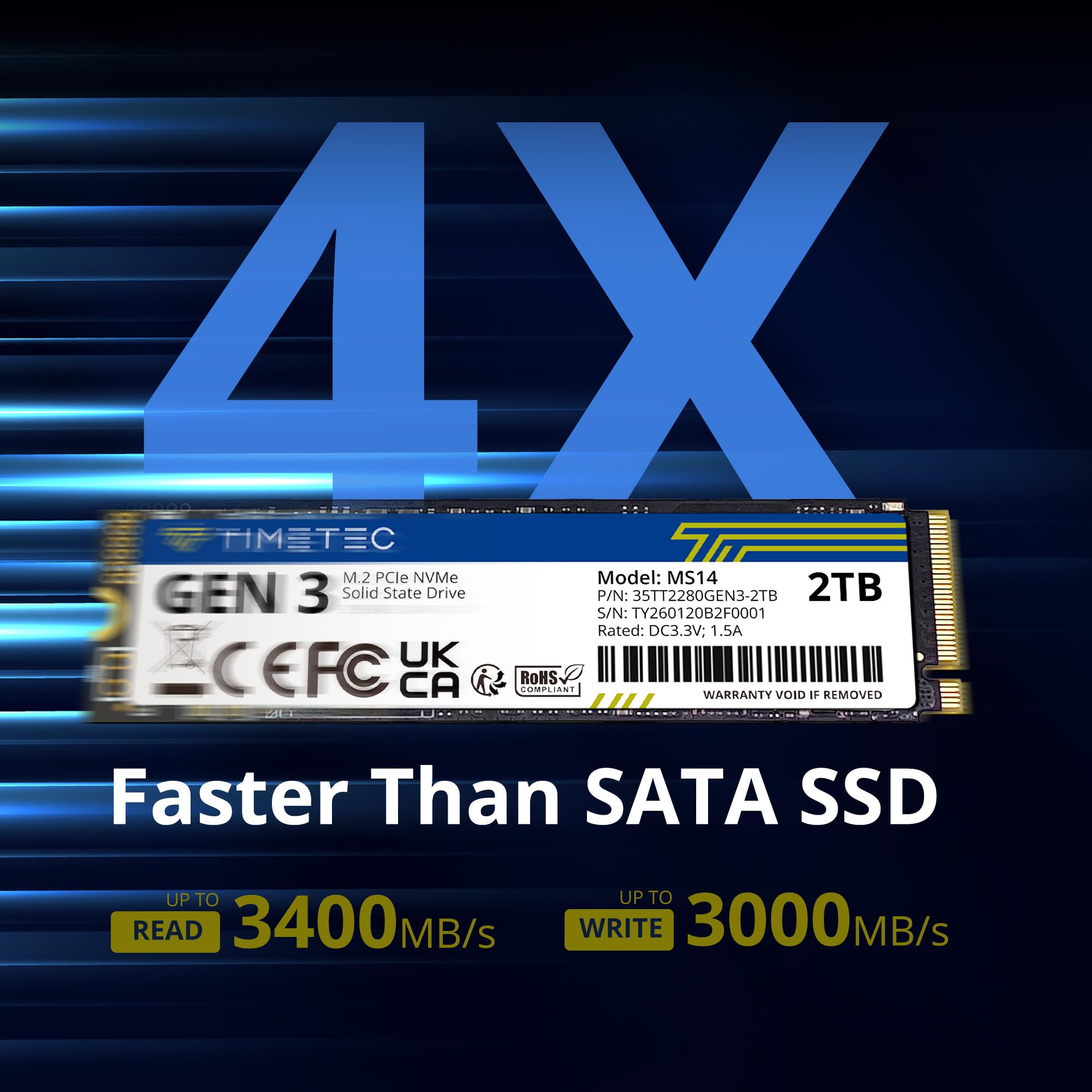 Timetec SSD NVMe PCIe Gen3x4 M.2 2280 3D NAND TLC