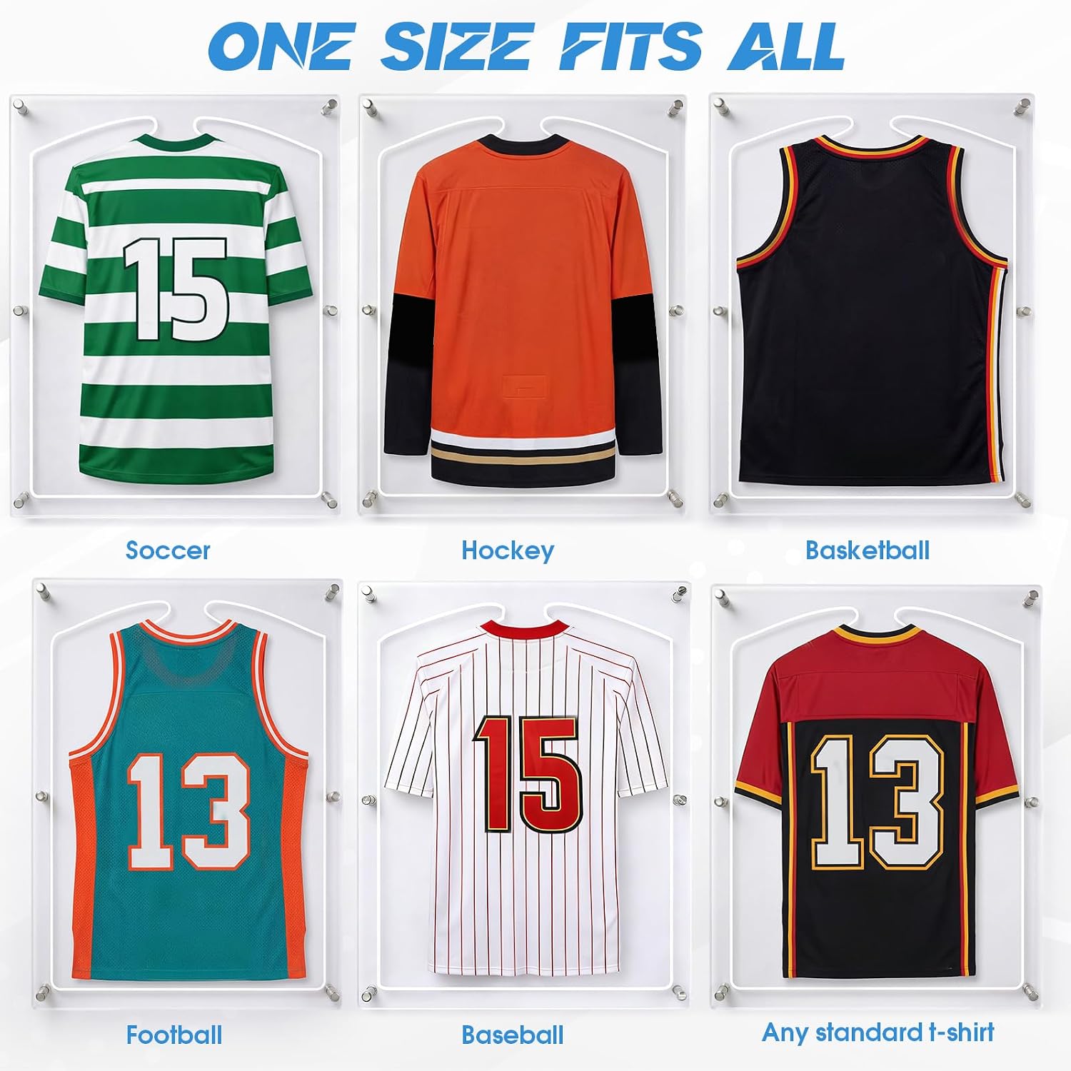 Thyle 32" x 24" Large Hockey Jersey Display Case Acrylic Wall Mount Sports Jersey Display Frame UV Protection for Football Hockey Basketball Baseball Uniforms Oversized Memorabilia Shadow Frame Gift